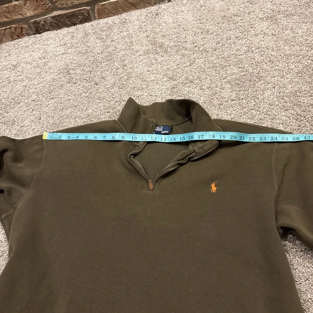 Mens Polo Ralph Lauren 1/4 Zip Pullover Sweater Olive Orange Size 2XLT Tall